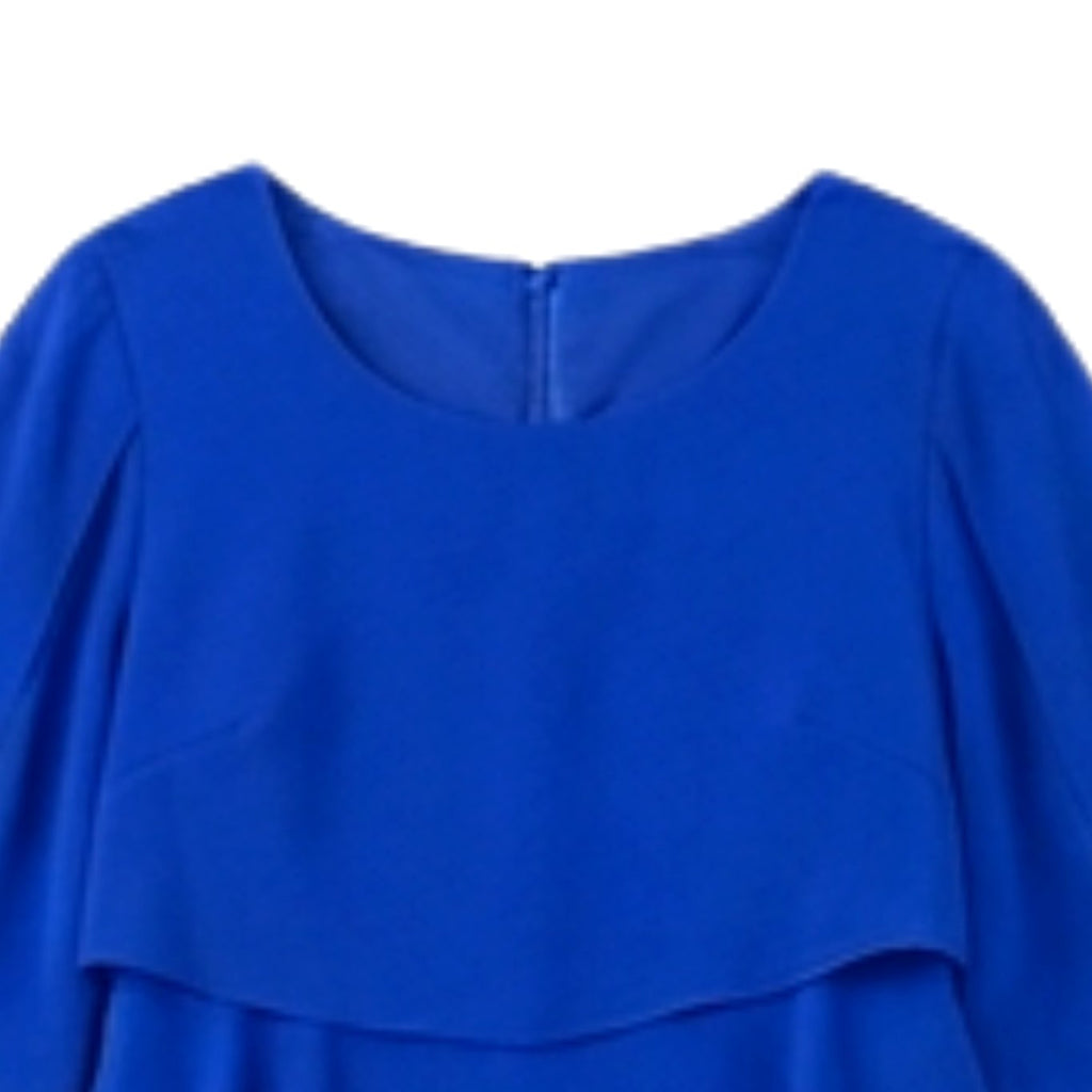 Women's Layered Ruffle Dress Flutter-Sleeve Chiffon Midi