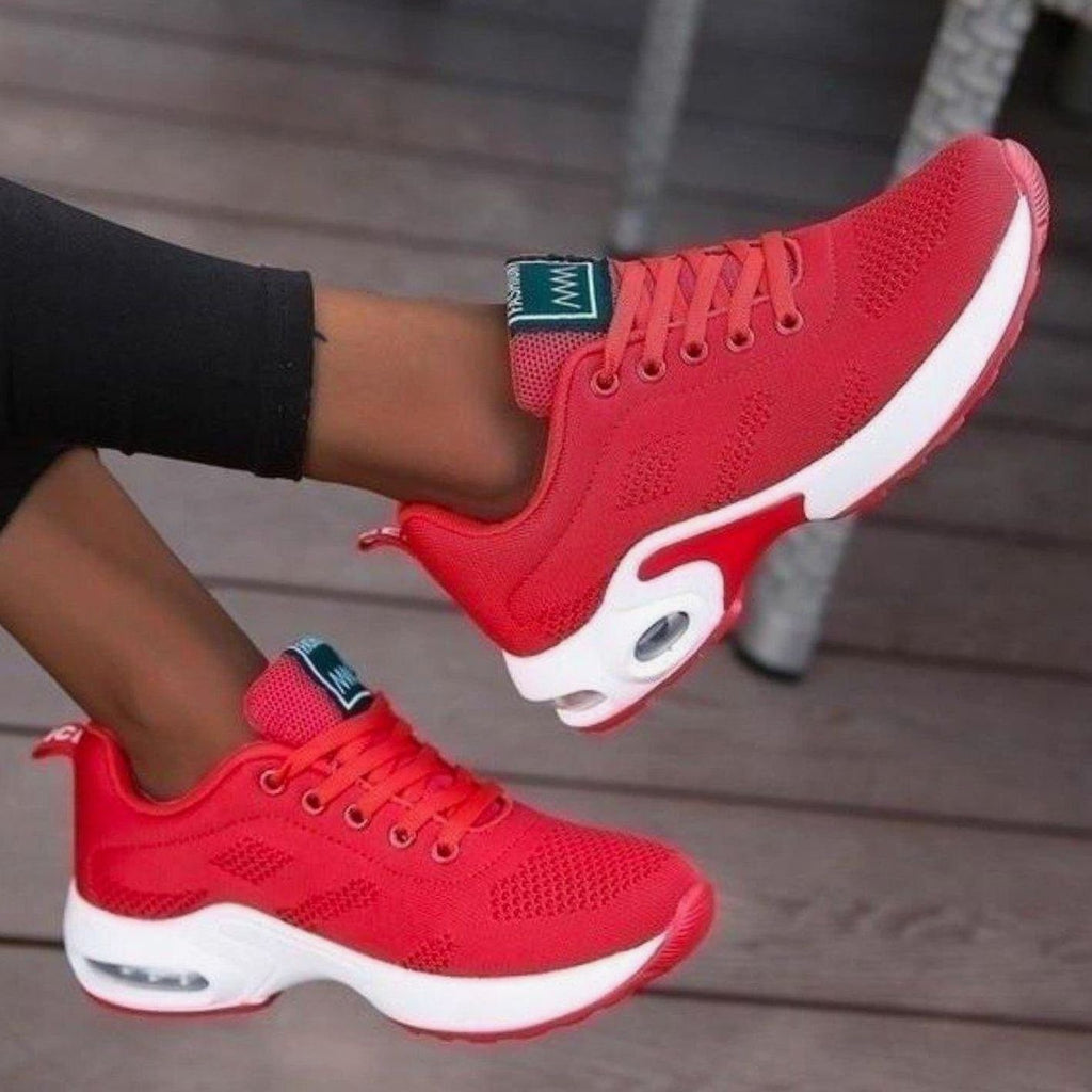 Women's Lightweight Air-Cushion Lace-Up Mesh Running Shoes