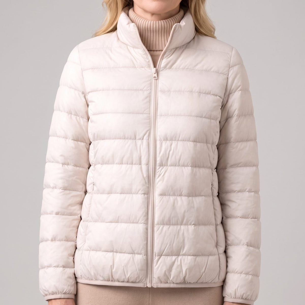 Women's Lightweight Down-Fill Stand-Collar Quilted Jacket