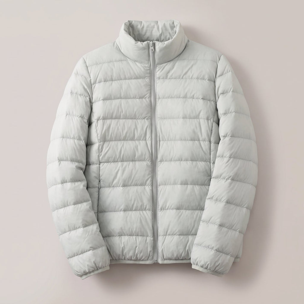 Women's Lightweight Down-Fill Stand-Collar Quilted Jacket - Light Green