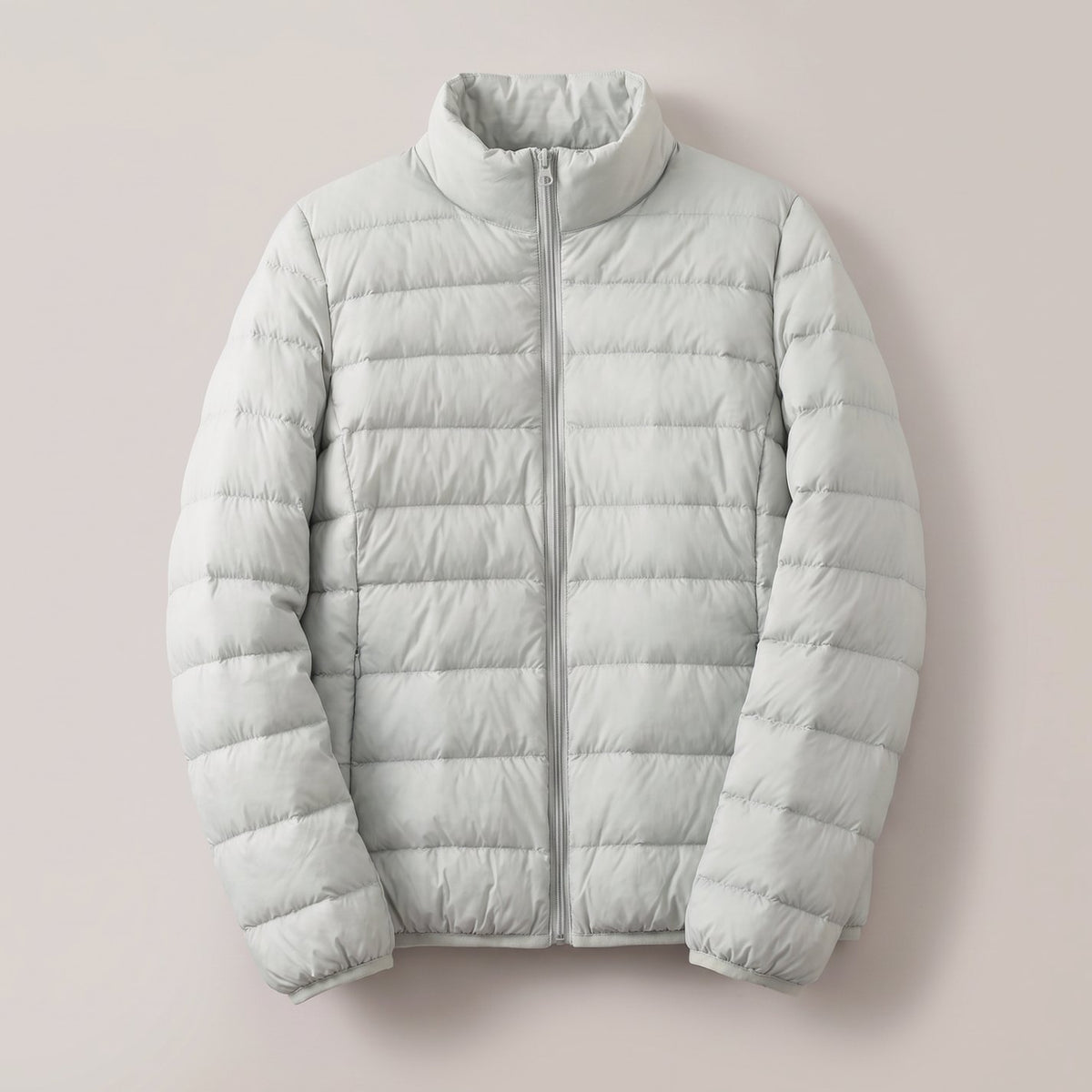 Women's Lightweight Down-Fill Stand-Collar Quilted Jacket - Light Green