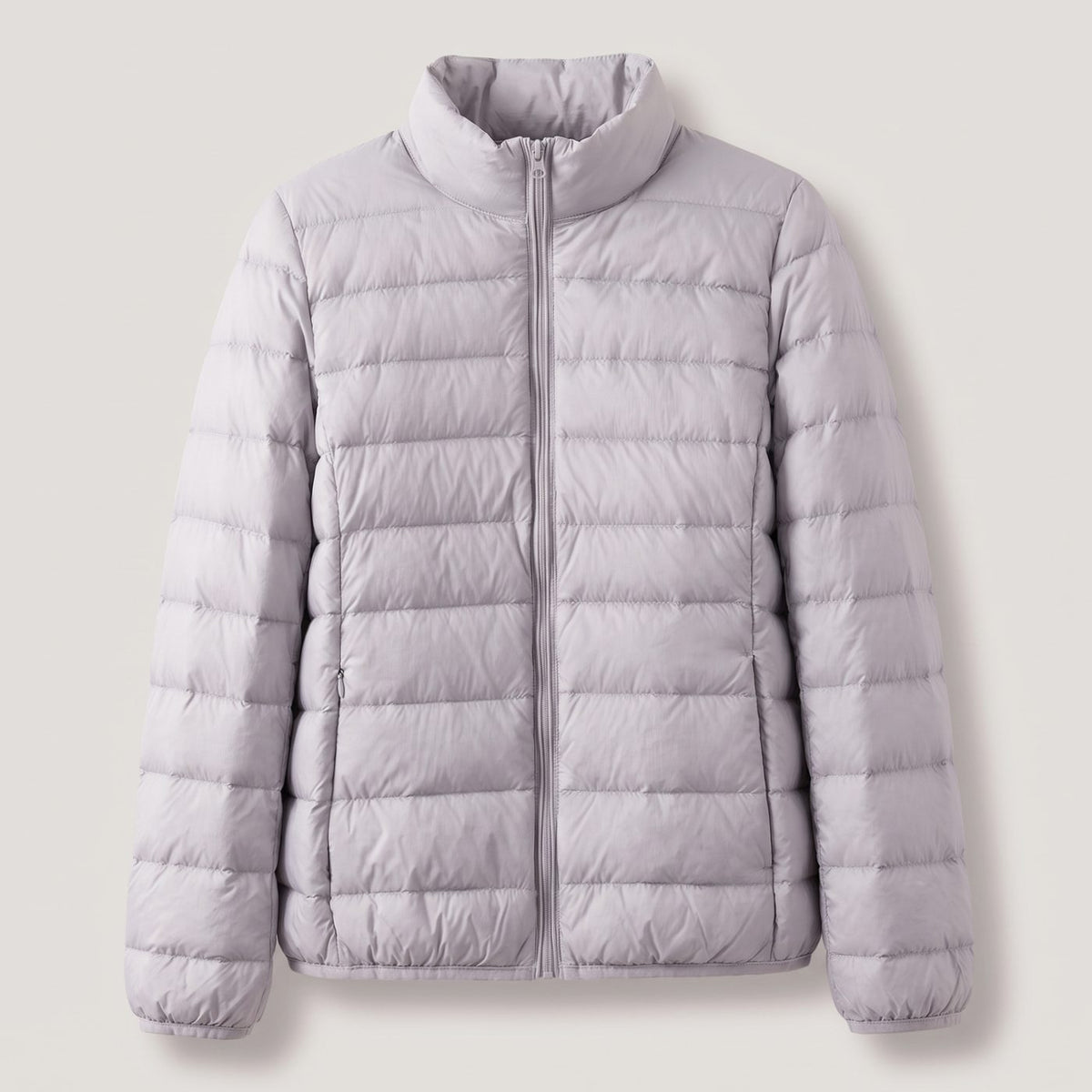 Women's Lightweight Down-Fill Stand-Collar Quilted Jacket - Gray