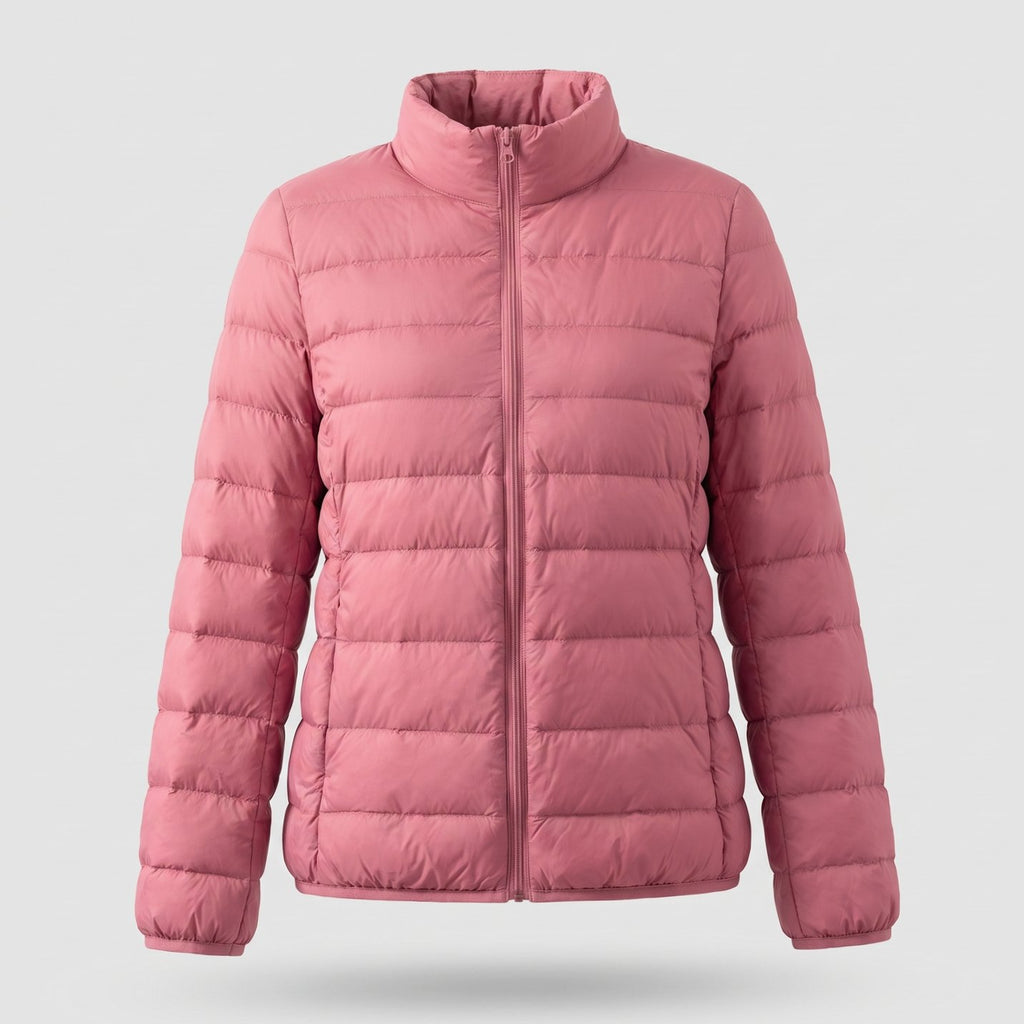 Women's Lightweight Down-Fill Stand-Collar Quilted Jacket - Pink