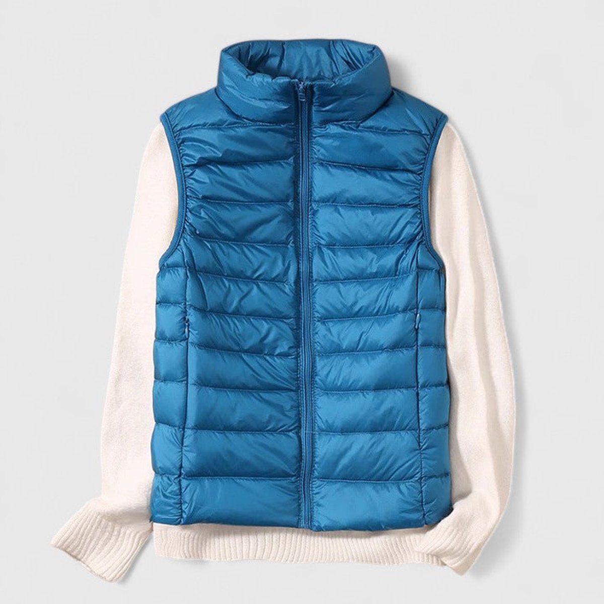 Women's Lightweight Quilted Sleeveless Puffer Vest Zip-Up - Sky Blue