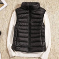 Women's Lightweight Quilted Zip-Front Sleeveless Puffer Vest - Black