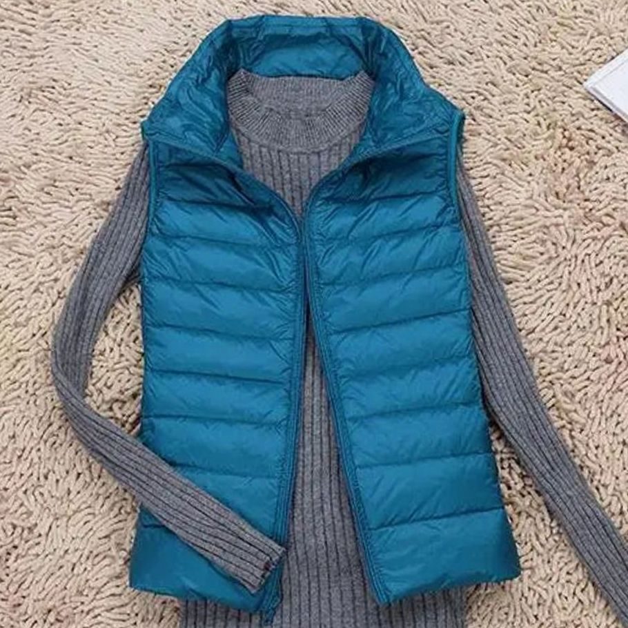 Women's Lightweight Quilted Zip-Front Sleeveless Puffer Vest - Blue