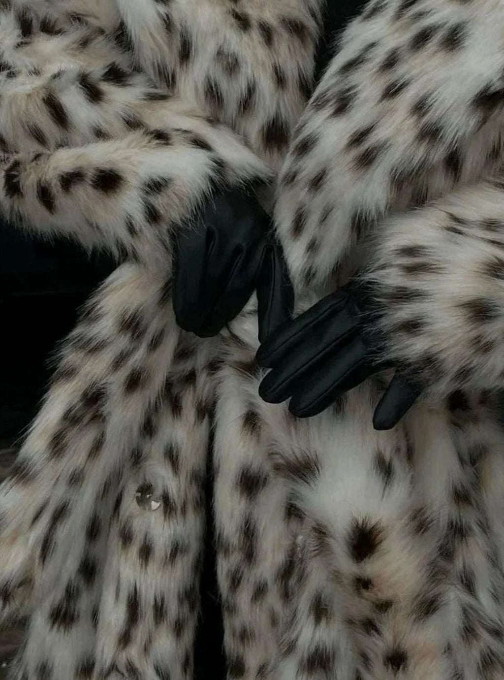 Women's Long Leopard Print Faux Fur Maxi Coat