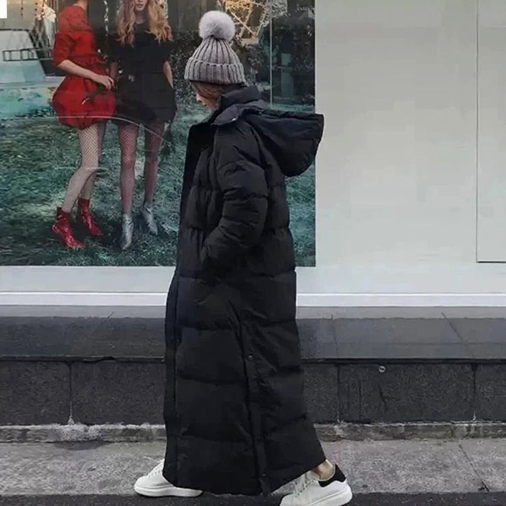 Women's Long Puffer Coat Hooded Maxi Winter Jacket
