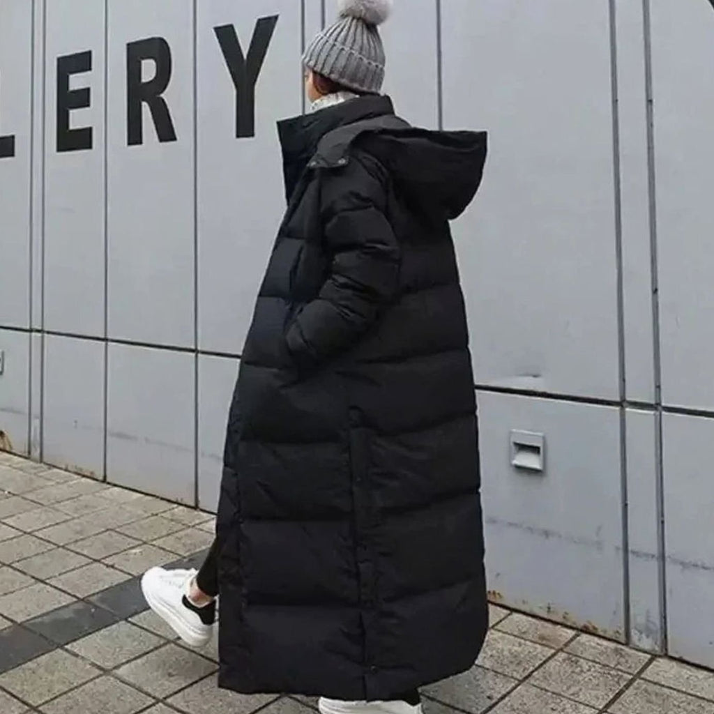 Women's Long Puffer Coat Hooded Maxi Winter Jacket