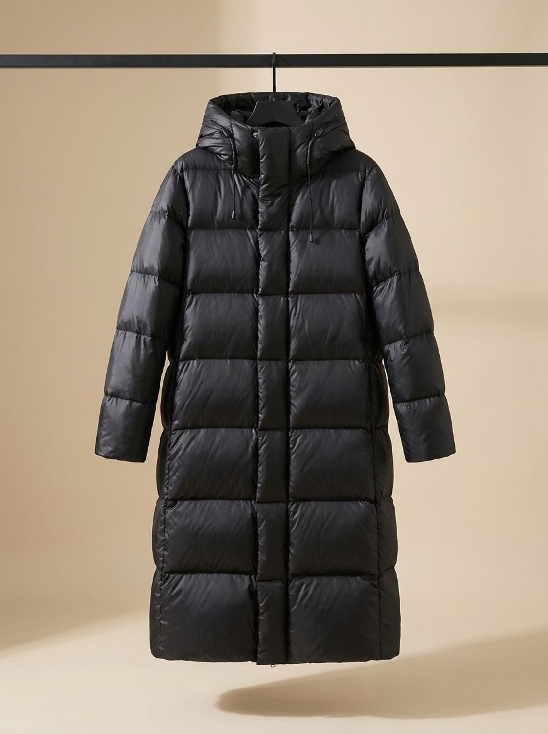 Women's Longline Quilted Hooded Puffer Jacket