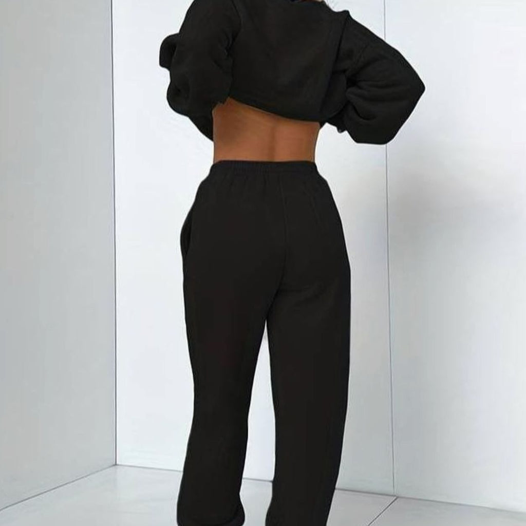 Women's Matching Sweatshirt Jogger Set Relaxed-Fit Drawstring Two-Piece