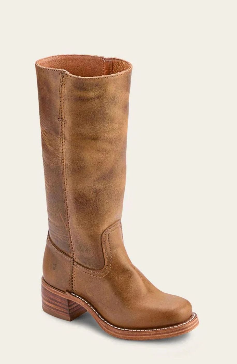 Women's Mid-Calf Stacked-Heel Slip-On Western Boots