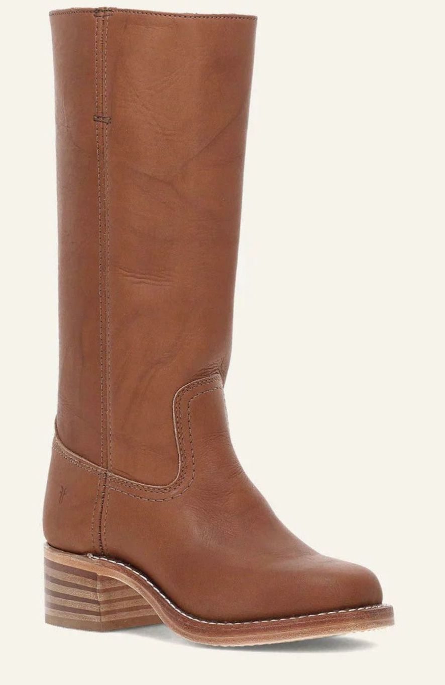 Women's Mid-Calf Stacked-Heel Slip-On Western Boots