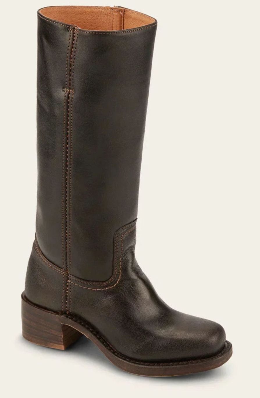 Women's Mid-Calf Stacked-Heel Slip-On Western Boots