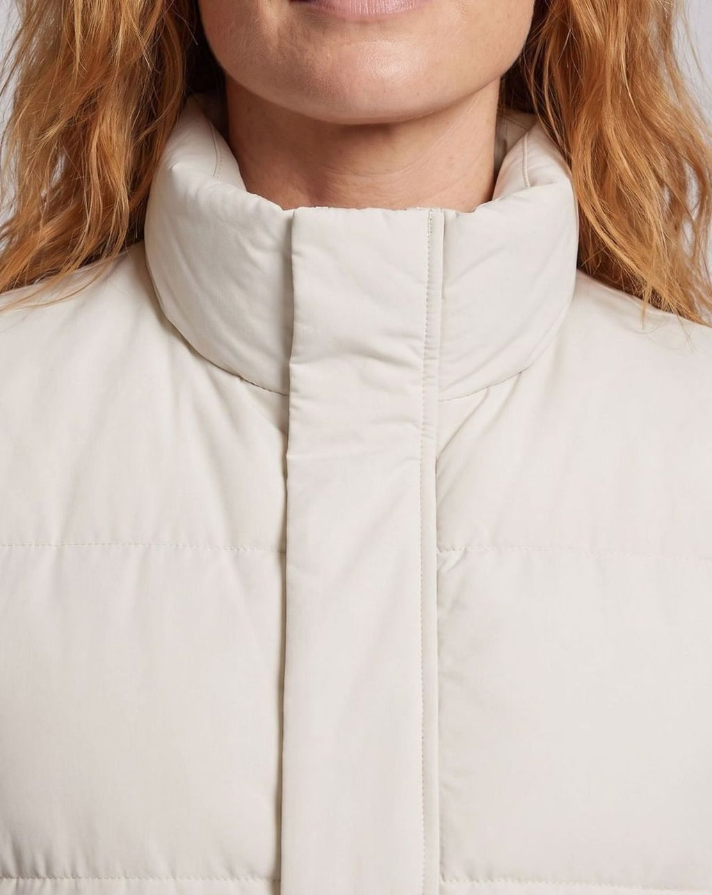 Women's Mock-Neck Quilted Puffer Vest Flap Pockets