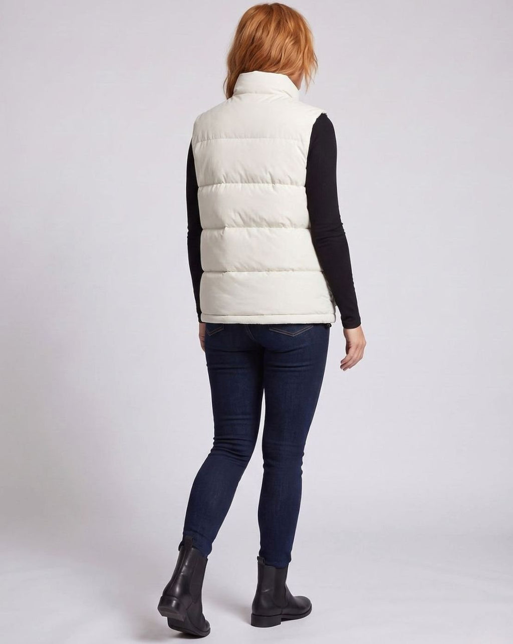 Women's Mock-Neck Quilted Puffer Vest Flap Pockets