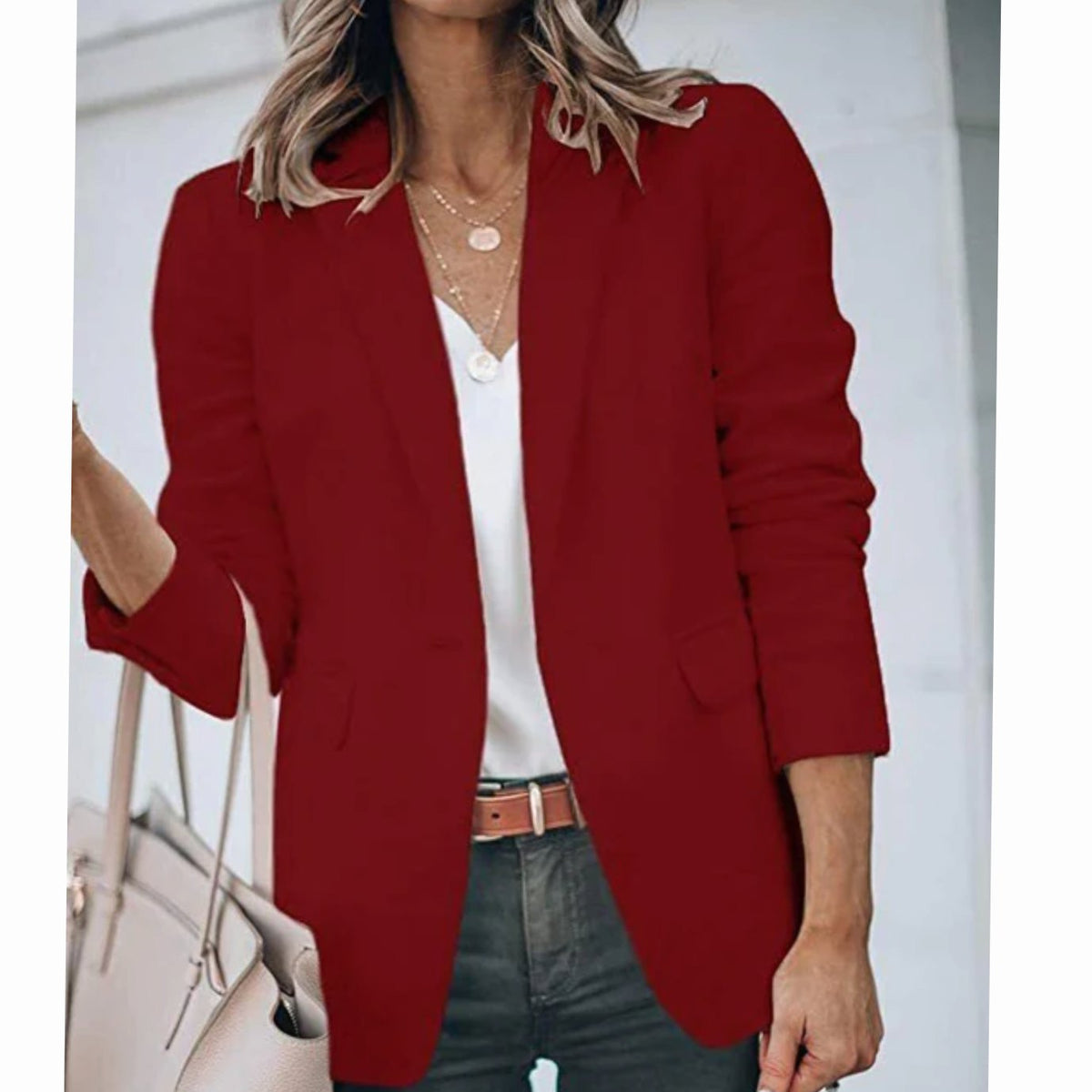 Women's Open Front Long Sleeve Work Blazer