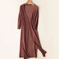 Women's Open Front Relaxed Fit Lightweight Knit Long Cardigan - Coffee