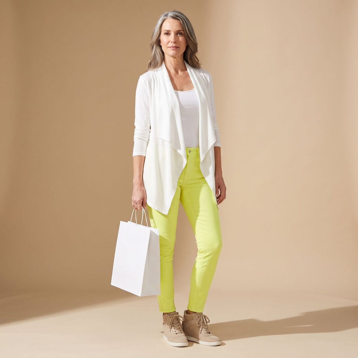 Women's Open-Front Ruffled Long-Sleeve Knit Cardigan