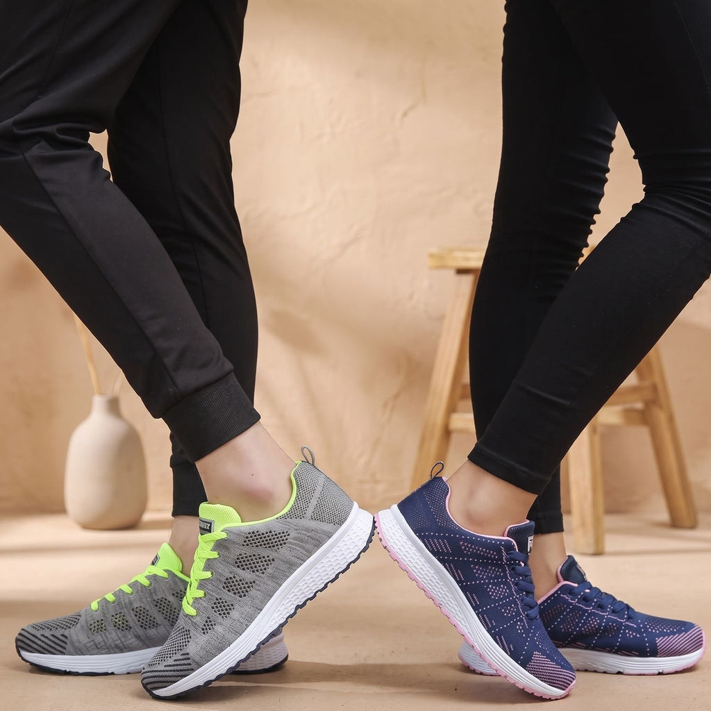Women's Orthopedic Breathable Knit Lace-Up Sneakers