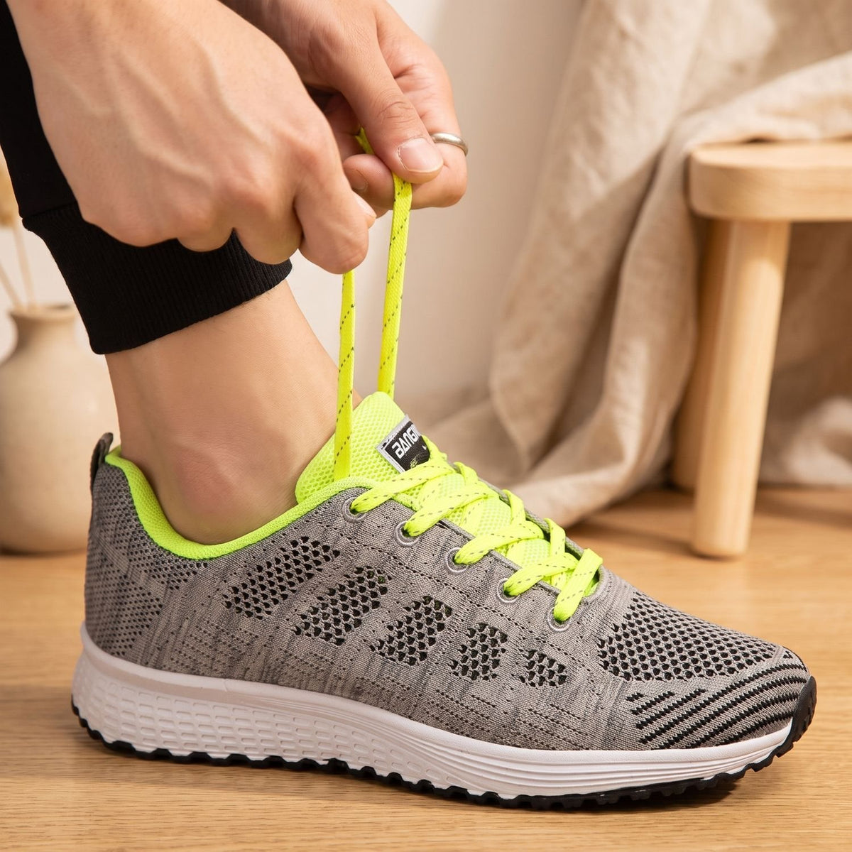 Women's Orthopedic Breathable Knit Lace-Up Sneakers