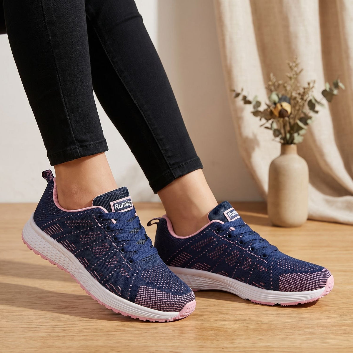 Women's Orthopedic Breathable Knit Lace-Up Sneakers