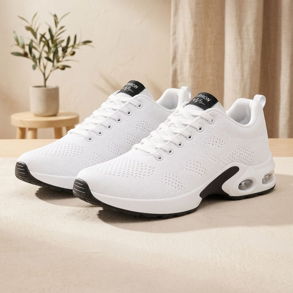Women's Orthopedic Breathable Lace-Up Cushioned Sneakers - White