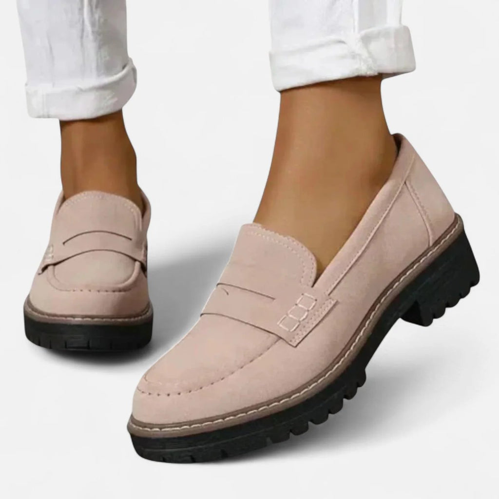 Women's Orthopedic Cushioned Slip-On Platform Loafers - Khaki