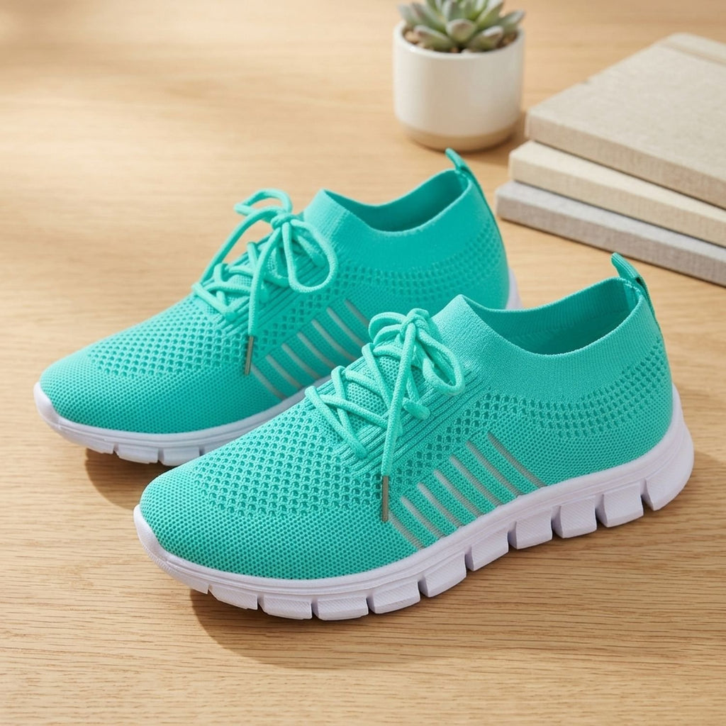 Women's Orthopedic Flyknit Lace-Up Lightweight Sneakers