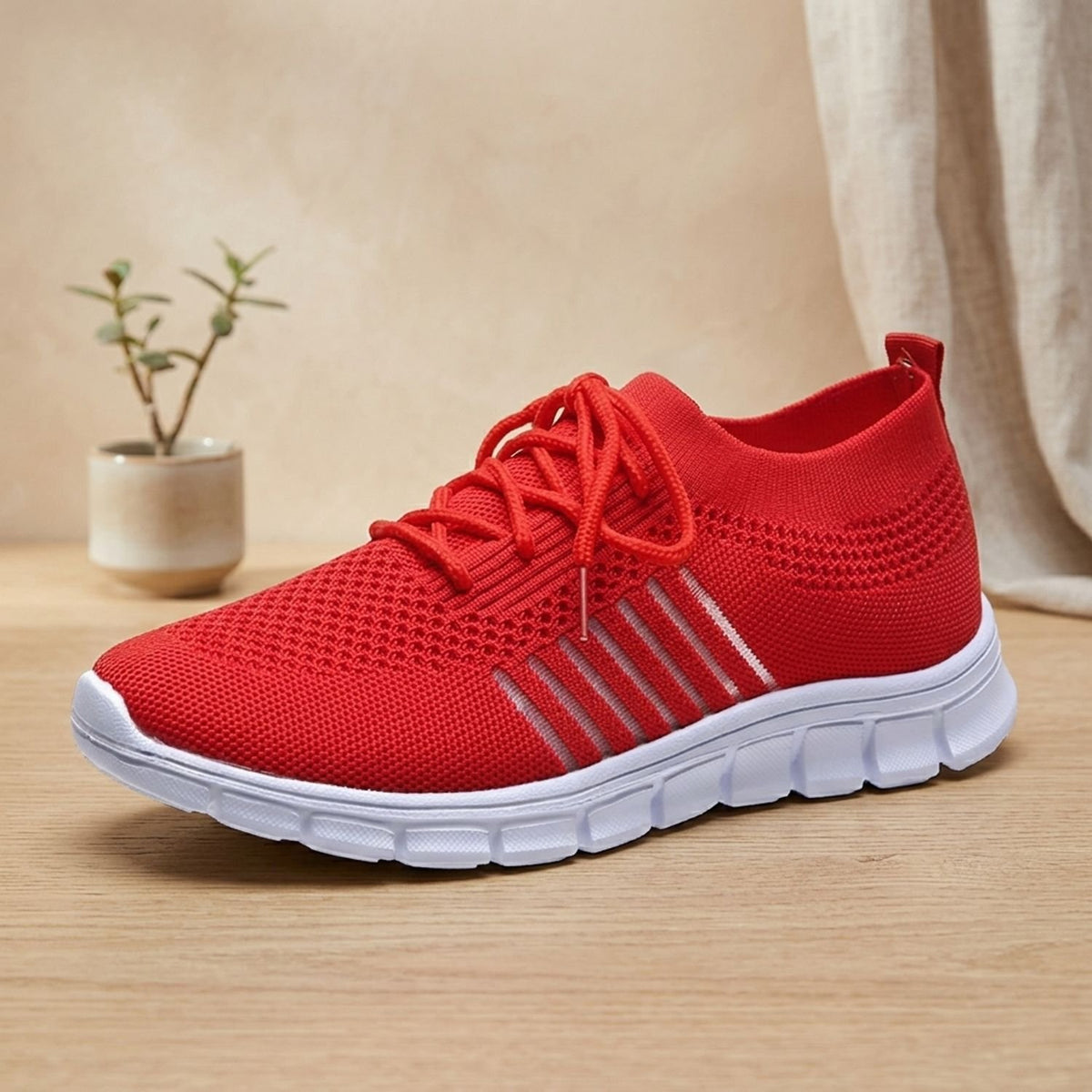 Women's Orthopedic Flyknit Lace-Up Lightweight Sneakers