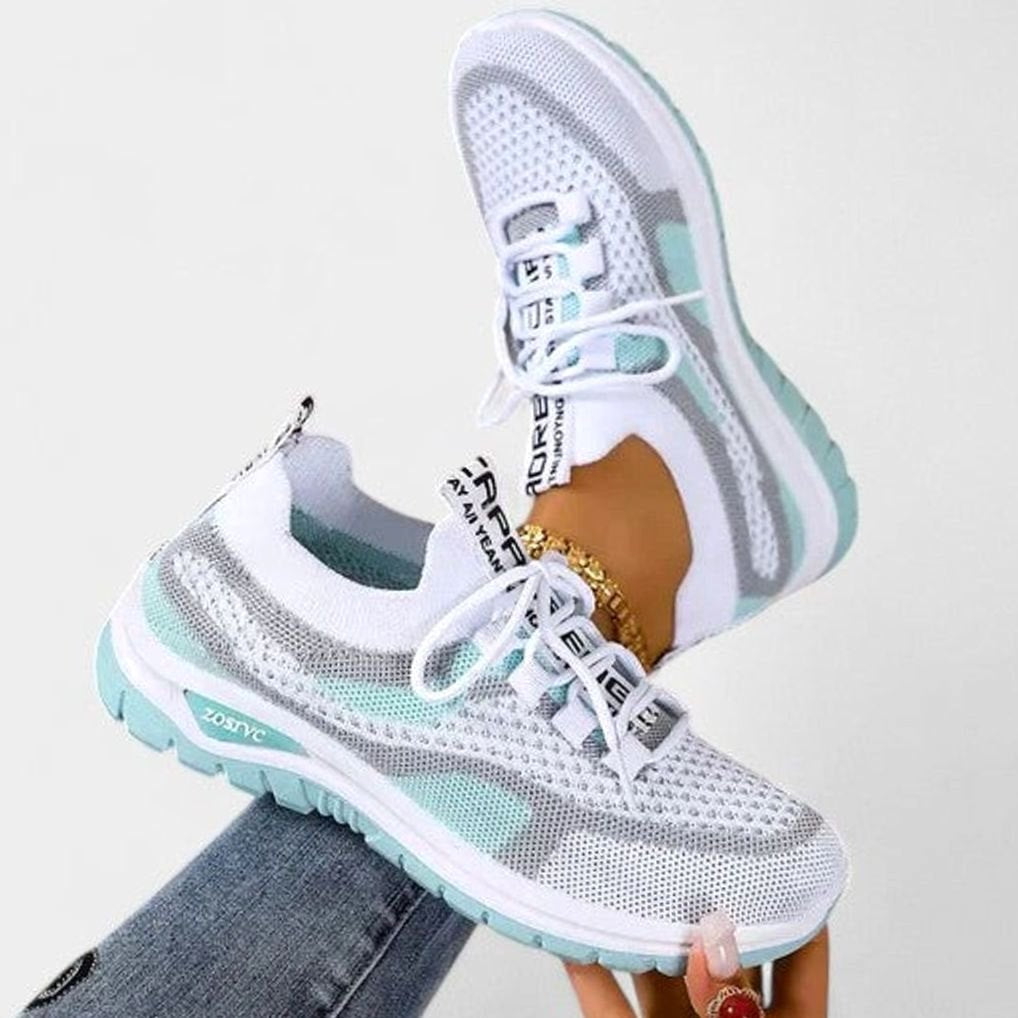 Women's Orthopedic Lace-Up Breathable Mesh Walking Sneakers