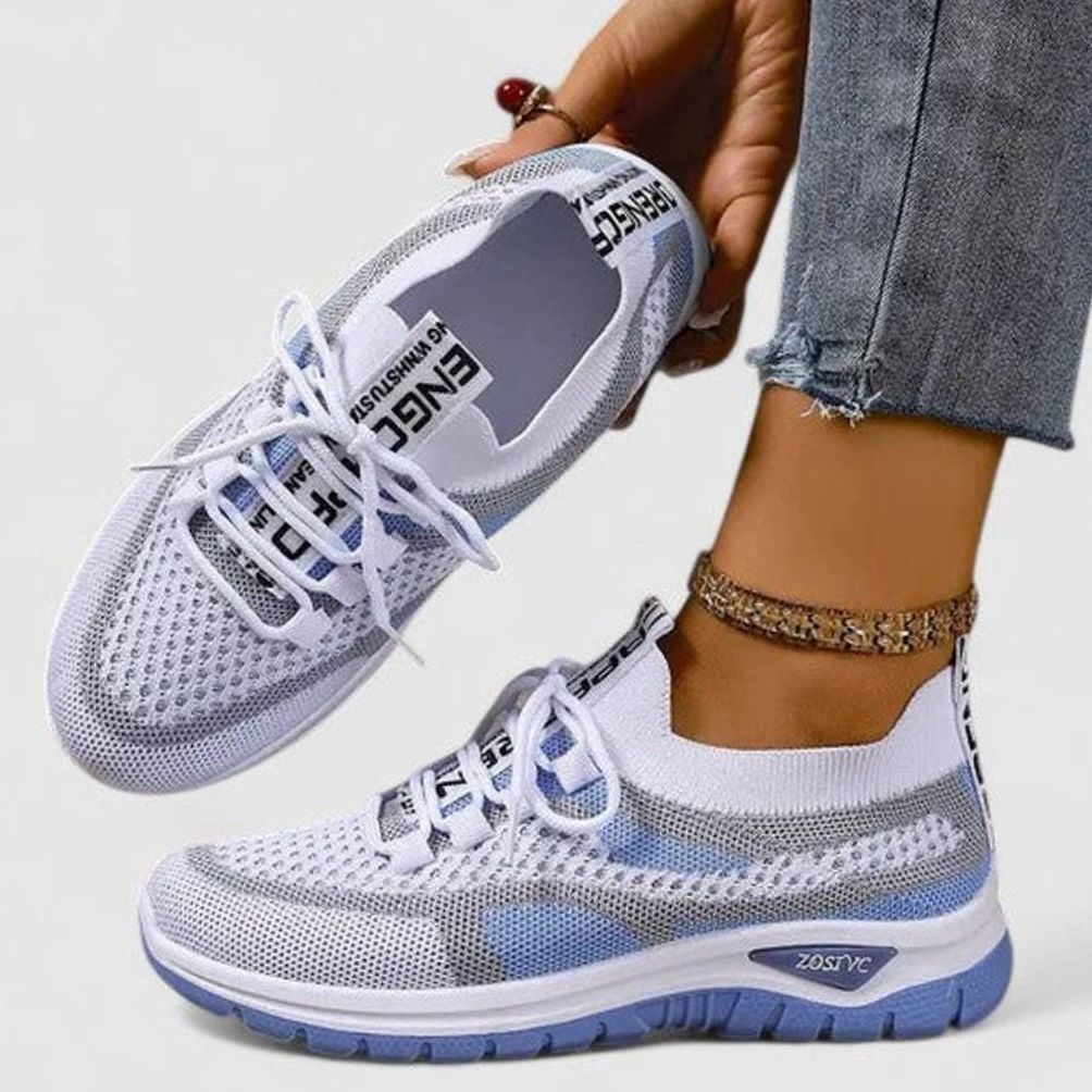 Women's Orthopedic Lace-Up Breathable Mesh Walking Sneakers
