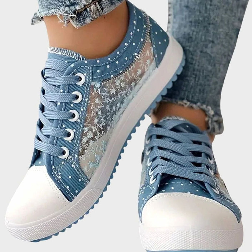 Women's Orthopedic Lace-Up Floral Mesh Low-Top Sneakers
