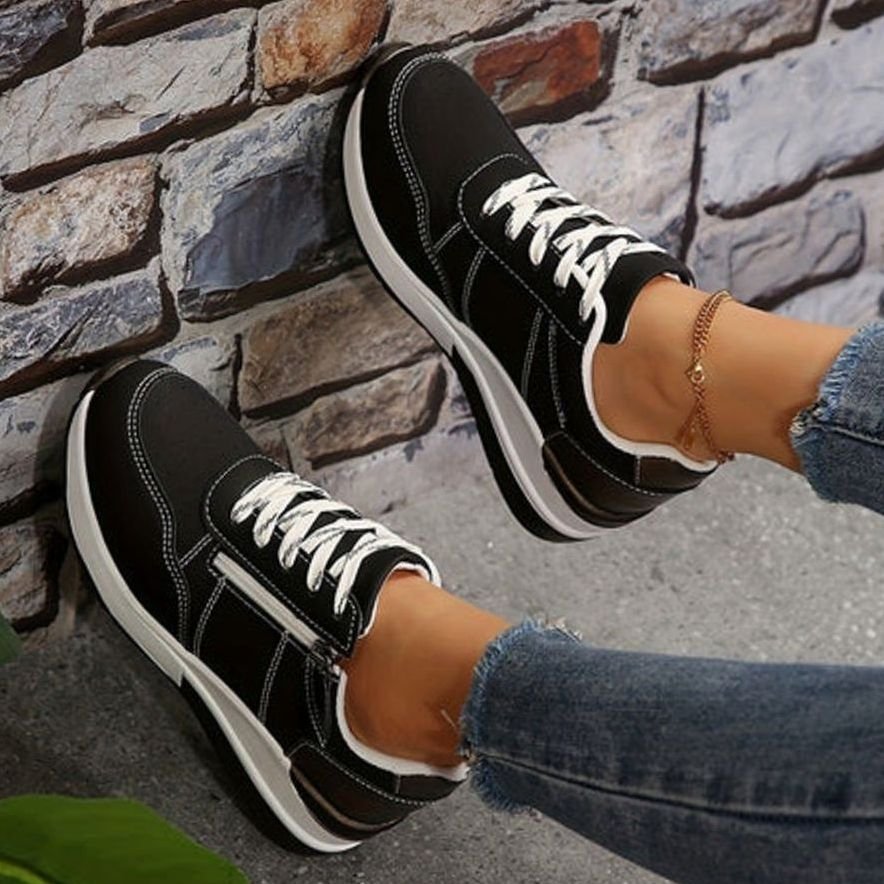 Women's Orthopedic Lace-Up Wedge Platform Walking Sneakers