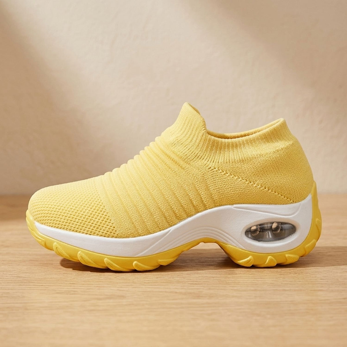 Women's Orthopedic Memory-Foam Slip-On Platform Sneakers - Yellow