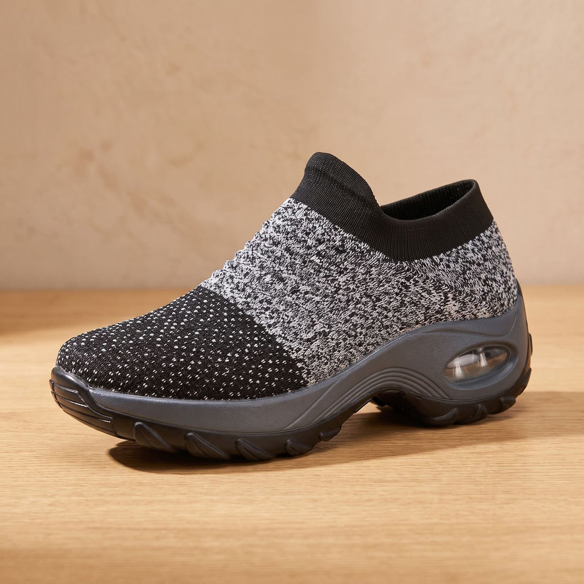 Women's Orthopedic Memory-Foam Slip-On Platform Sneakers - Gray