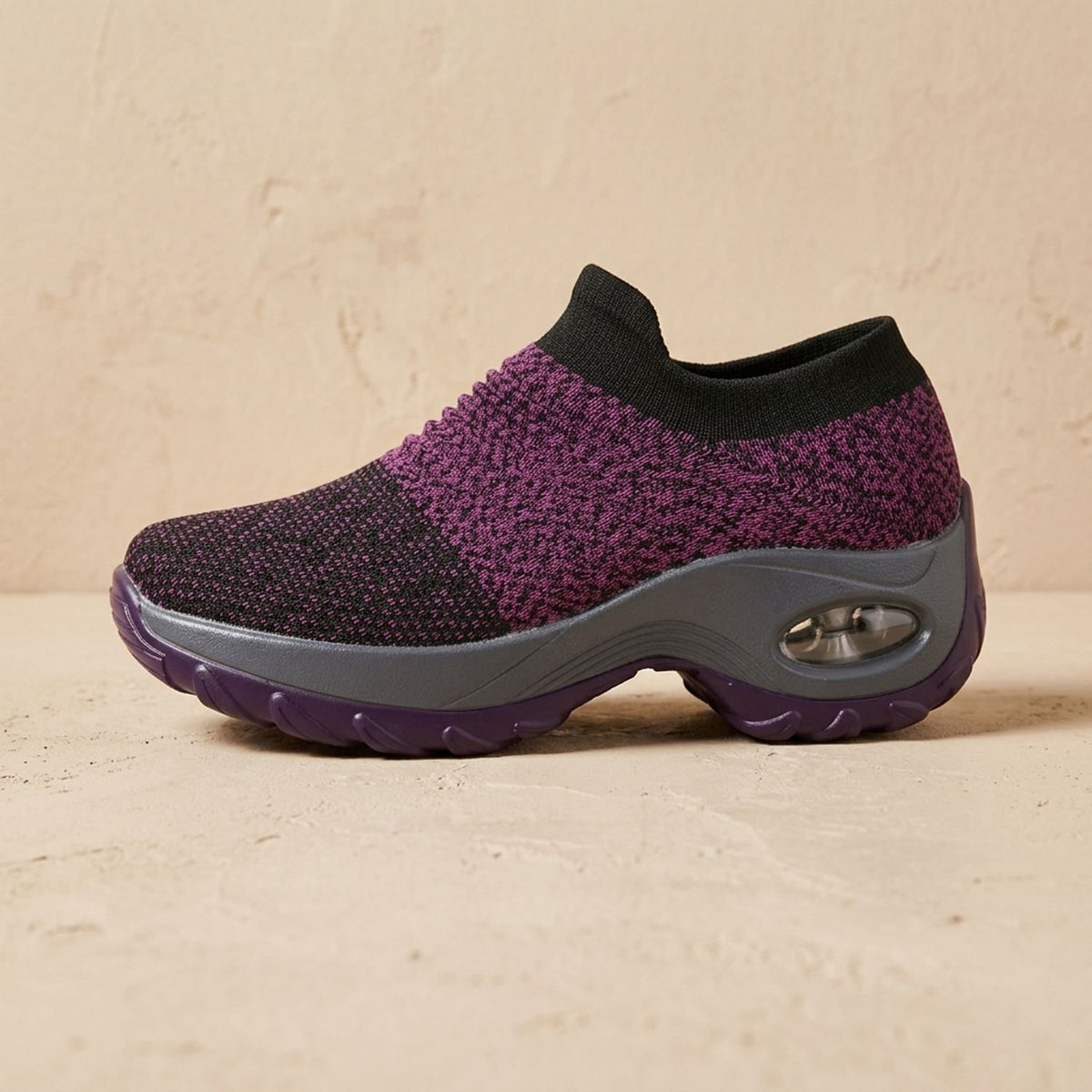 Women's Orthopedic Memory-Foam Slip-On Platform Sneakers - Purple