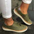 Women's Orthopedic Perforated Slip-On Sneakers Arch Support - Green