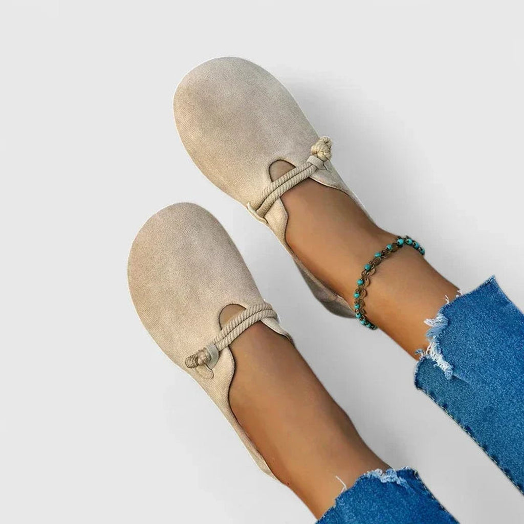 Women's Orthopedic Rope-Strap Suede Flat Loafers
