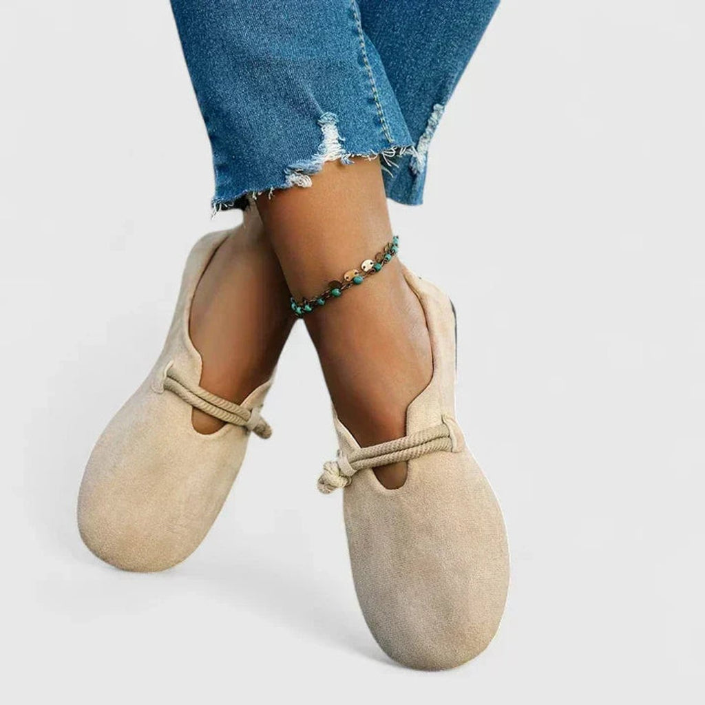 Women's Orthopedic Rope-Strap Suede Flat Loafers