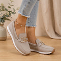 Women's Orthopedic Slip-On Mesh Loafer Sneakers Gold Horsebit - Beige