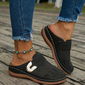 Women's Orthopedic Velcro Slip-On Mule Slippers - Black