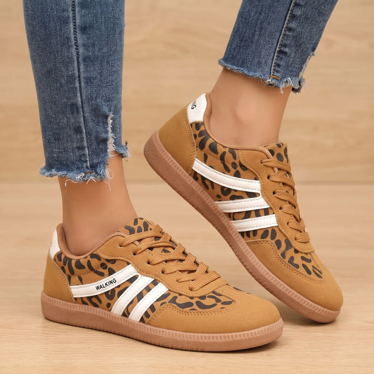 Women's Orthopedic Walking Sneakers with Arch Support - Brown