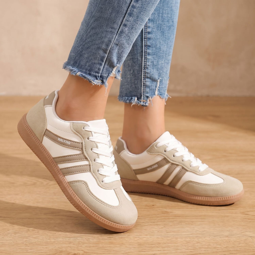 Women's Orthopedic Walking Sneakers with Arch Support - Beige