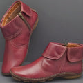Women's Orthopedic Waterproof Side-Zip Ankle Boots - Red