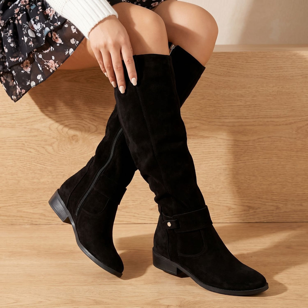 Women's Over-the-Knee Suede Flat Knee High Boots