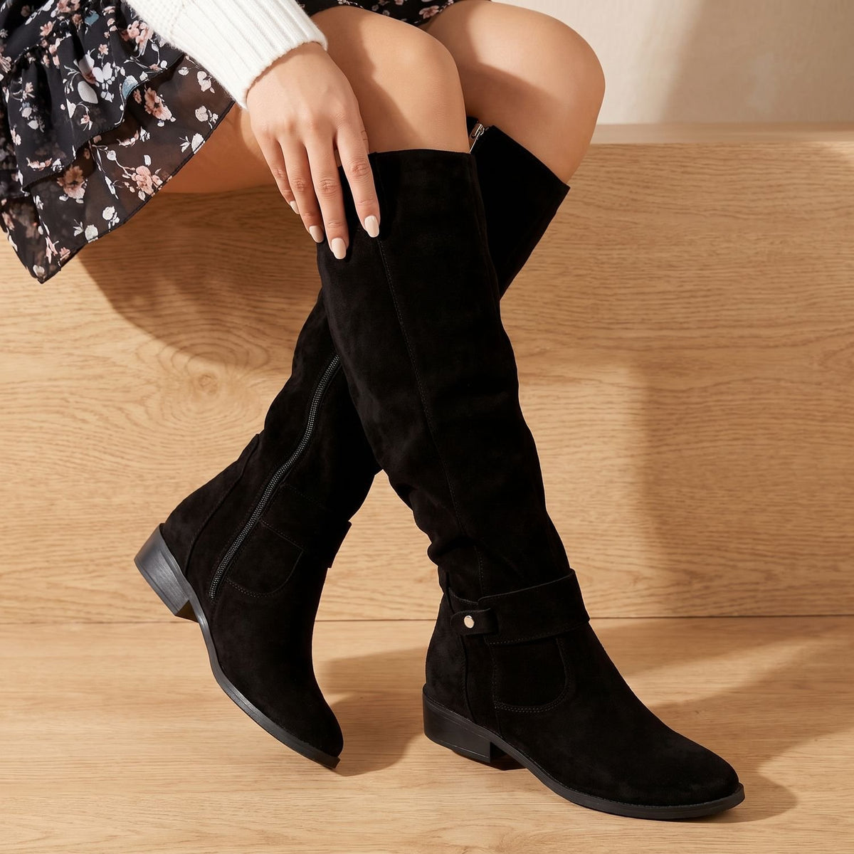 Women's Over-the-Knee Suede Flat Knee High Boots