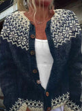 Women's Oversized Chunky Knit Button-Front Cardigan