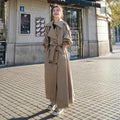 Women's Oversized Double-Breasted Long Trench Coat - Khaki