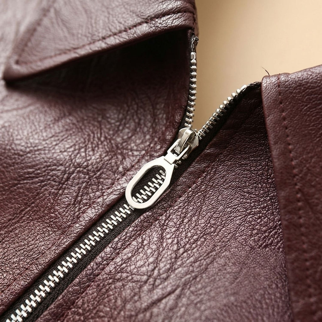Women's Oversized Faux Leather Jacket Zip-Up Bomber